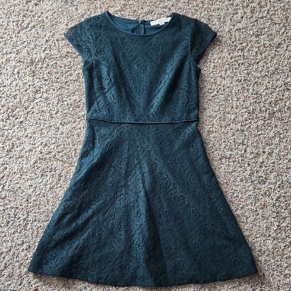 LOFT Black Lace Mini Dress